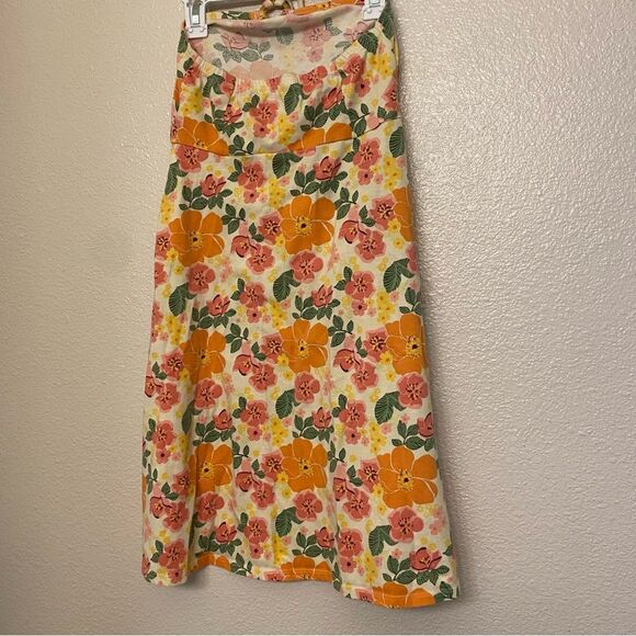 Gymboree Summer Dress halter top tropical Hawaiian floral midi maxi girls 10 - Picture 1 of 7
